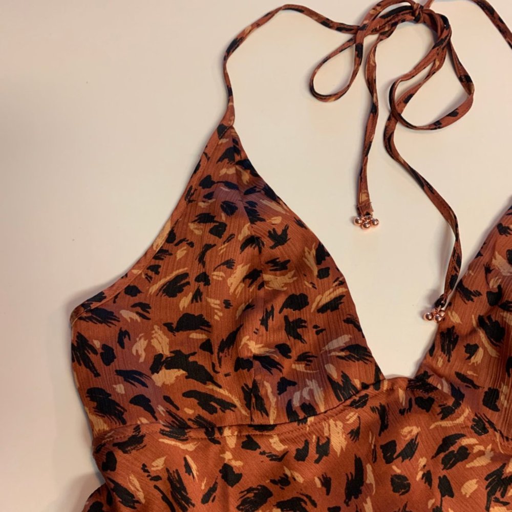 NWT Free People Halter Animal Print Slip Dress - Picture 8 of 13
